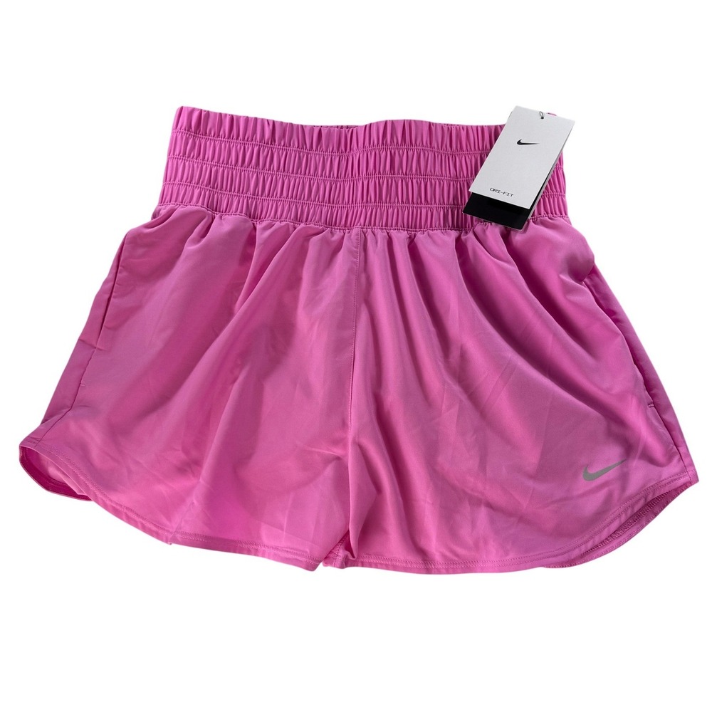 Nike Dri-FIT Womens Pink Running Shorts High Waist Lined‎ Size Medium NEW